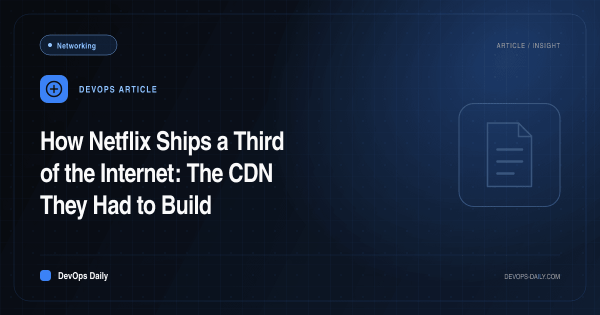 How Netflix Ships a Third of the Internet: The CDN They Had to Build